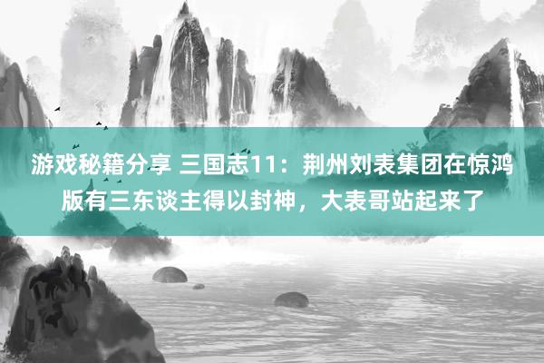 游戏秘籍分享 三国志11：荆州刘表集团在惊鸿版有三东谈主得以封神，大表哥站起来了