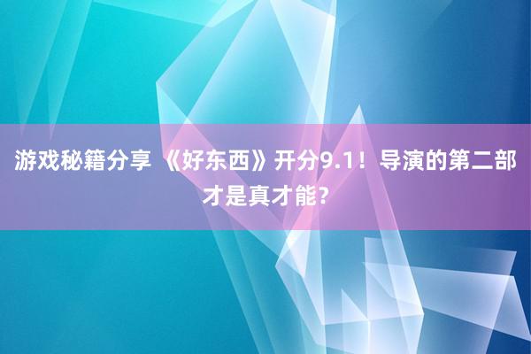 游戏秘籍分享 《好东西》开分9.1！导演的第二部才是真才能？