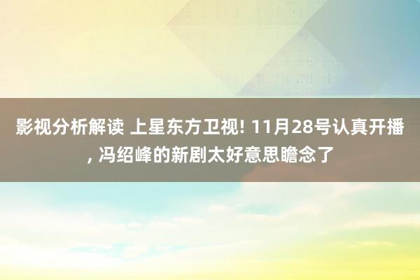 影视分析解读 上星东方卫视! 11月28号认真开播, 冯绍峰的新剧太好意思瞻念了