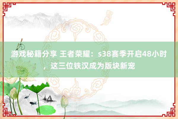 游戏秘籍分享 王者荣耀：s38赛季开启48小时，这三位铁汉成为版块新宠