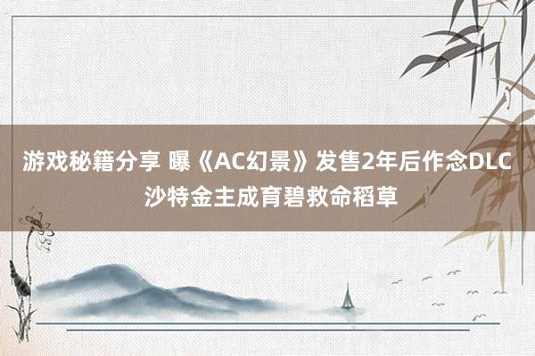 游戏秘籍分享 曝《AC幻景》发售2年后作念DLC 沙特金主成育碧救命稻草