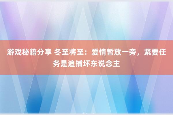 游戏秘籍分享 冬至将至：爱情暂放一旁，紧要任务是追捕坏东说念主