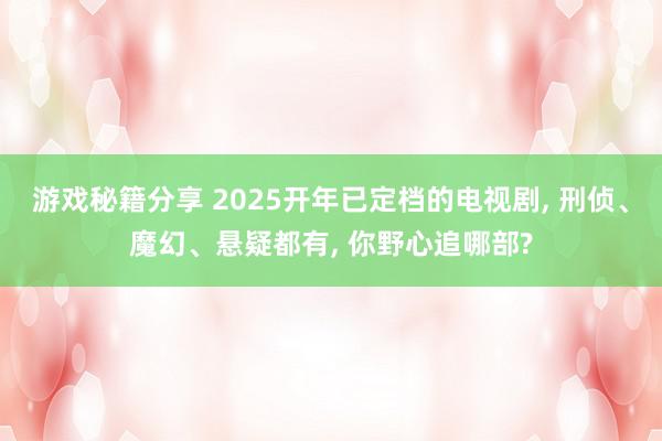 游戏秘籍分享 2025开年已定档的电视剧, 刑侦、魔幻、悬疑都有, 你野心追哪部?