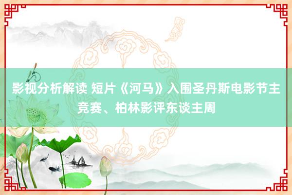 影视分析解读 短片《河马》入围圣丹斯电影节主竞赛、柏林影评东谈主周