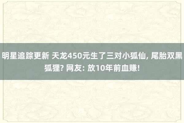 明星追踪更新 天龙450元生了三对小狐仙, 尾胎双黑狐狸? 网友: 放10年前血赚!